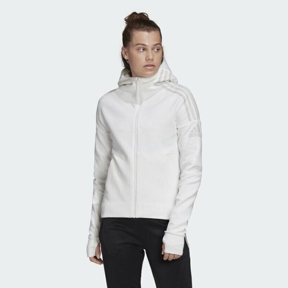 adidas Tops - ADIDAS Z.N.E. HOODIE - WOMEN'S CASUAL WHITE Zip Up Hood FL1960 Sz Large L